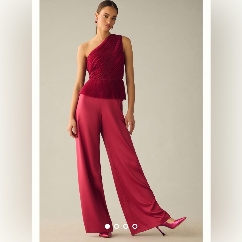 Hutch Pleated One-Shoulder Jumpsuit Sz 0
